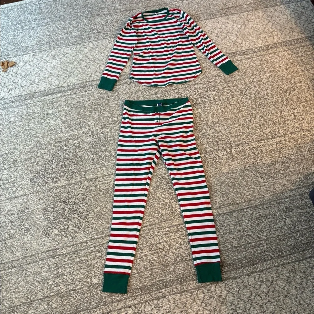 Old Navy Striped Holiday Pajama Set - Green, Red, White